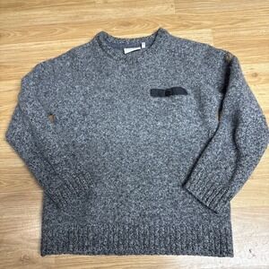 Fjallraven Lada Roundneck Sweater Mens Size Small Gray Wool Pullover Knit